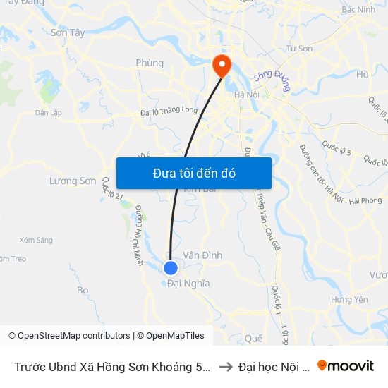 Trước Ubnd Xã Hồng Sơn Khoảng 50m to Đại học Nội vụ map