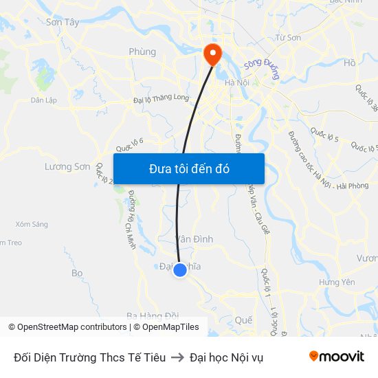 Đối Diện Trường Thcs Tế Tiêu to Đại học Nội vụ map