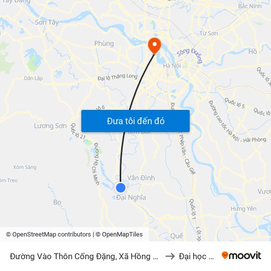 Đường Vào Thôn Cống Đặng, Xã Hồng Sơn Khoảng 50m to Đại học Nội vụ map