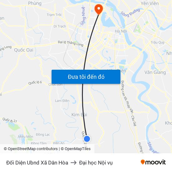 Đối Diện Ubnd Xã Dân Hòa to Đại học Nội vụ map