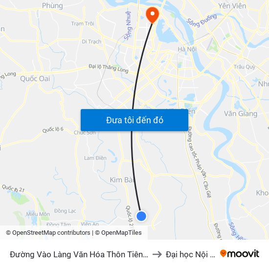 Đường Vào Làng Văn Hóa Thôn Tiên Lữ to Đại học Nội vụ map