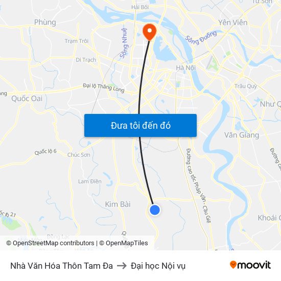 Nhà Văn Hóa Thôn Tam Đa to Đại học Nội vụ map