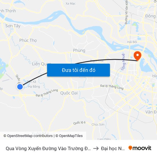 Qua Vòng Xuyến Đường Vào Trường Đh Fpt 50m to Đại học Nội vụ map