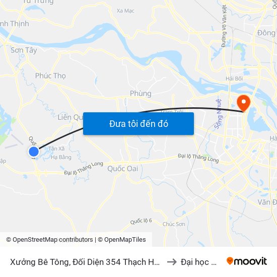 Xưởng Bê Tông, Đối Diện 354 Thạch Hòa Thạch Thất to Đại học Nội vụ map