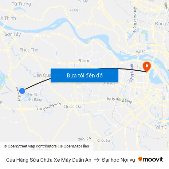 Của Hàng Sửa Chữa Xe Máy Duẩn An to Đại học Nội vụ map