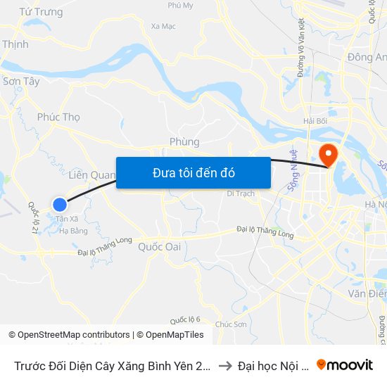 Trước Đối Diện Cây Xăng Bình Yên 20m to Đại học Nội vụ map