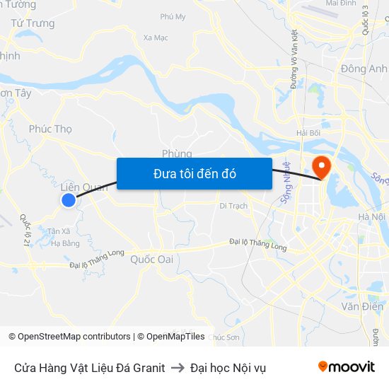 Cửa Hàng Vật Liệu Đá Granit to Đại học Nội vụ map