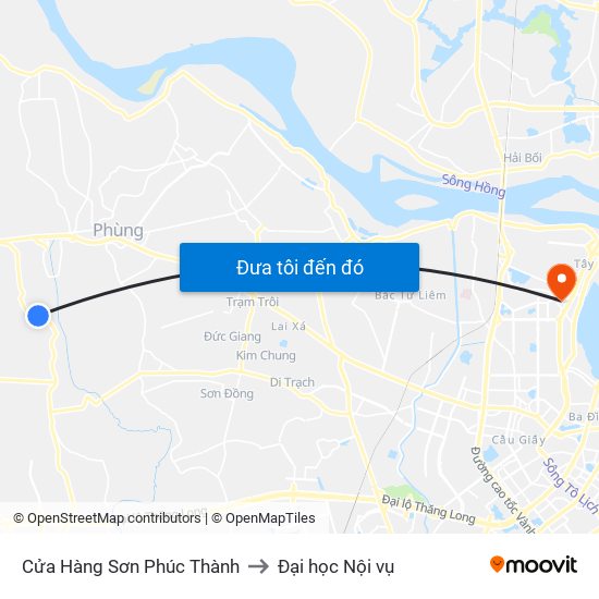 Cửa Hàng Sơn Phúc Thành to Đại học Nội vụ map