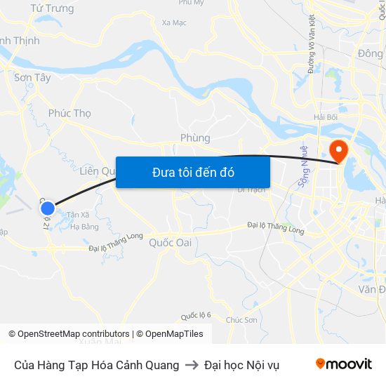 Của Hàng Tạp Hóa Cảnh Quang to Đại học Nội vụ map