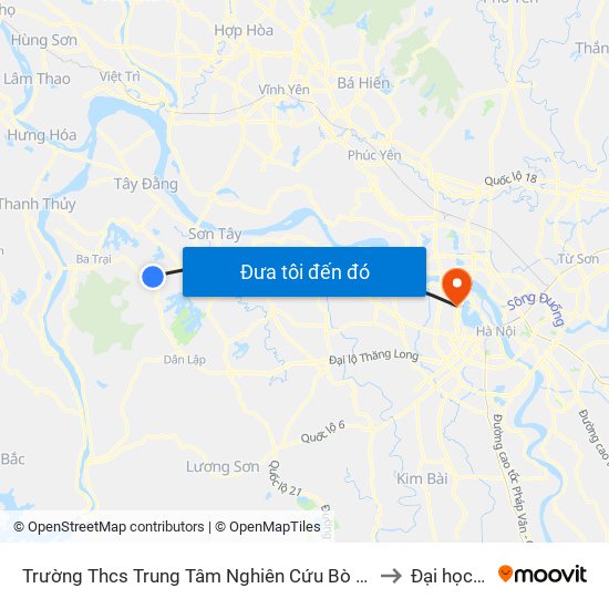 Trường Thcs Trung Tâm Nghiên Cứu Bò Và Đồng Cỏ Ba Vì, Đt87 to Đại học Nội vụ map