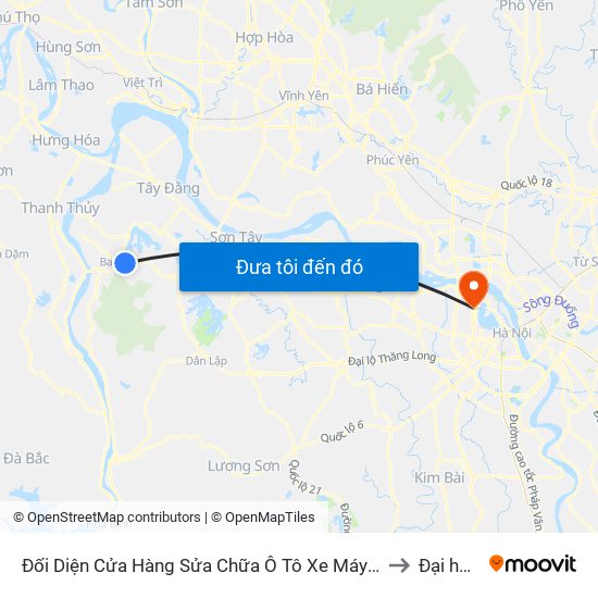 Cửa Hàng Quán Café Đậm, Thôn 6, Tam Uy, Ba Trại, Ba Vì to Đại học Nội vụ map