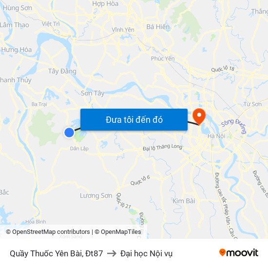 Quầy Thuốc Yên Bài, Đt87 to Đại học Nội vụ map