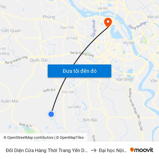 Đối Diện Cửa Hàng Thời Trang Yến Duyên to Đại học Nội vụ map