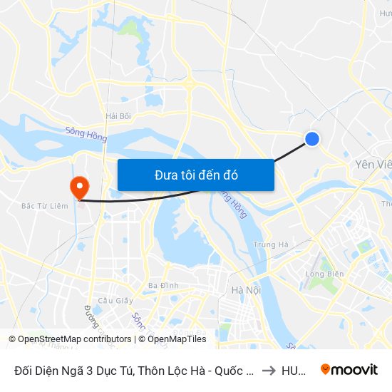 Đối Diện Ngã 3 Dục Tú, Thôn Lộc Hà - Quốc Lộ 3 to HUMG map