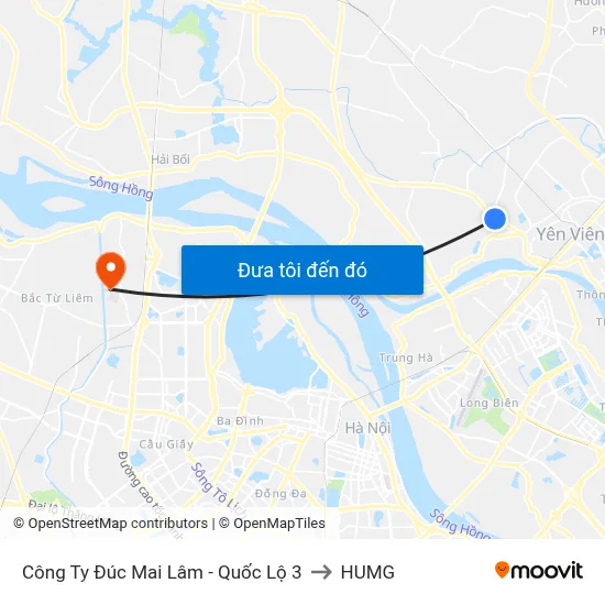 Công Ty Đúc Mai Lâm - Quốc Lộ 3 to HUMG map