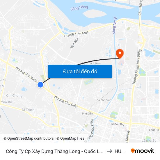Công Ty Cp Xây Dựng Thăng Long - Quốc Lộ 32 to HUMG map