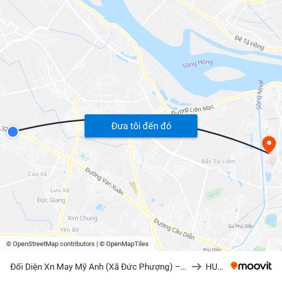 Đối Diện Xn May Mỹ Anh (Xã Đức Phượng) – Quốc Lộ 32 to HUMG map