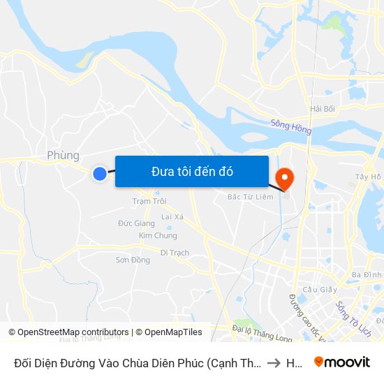 Đối Diện Đường Vào Chùa Diên Phúc (Cạnh Thạch Thảo Lisa) - Quốc Lộ 32 to HUMG map