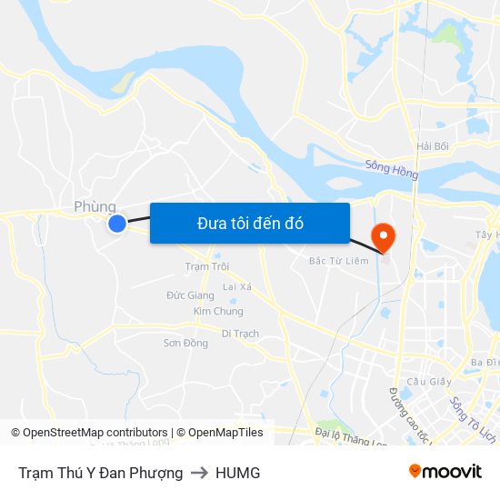 Trạm Thú Y Đan Phượng to HUMG map