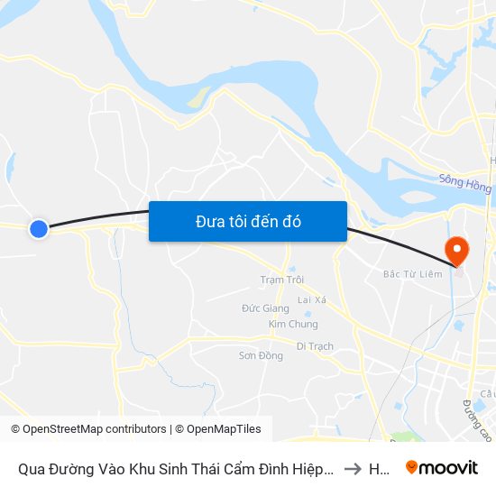 Qua Đường Vào Khu Sinh Thái Cẩm Đình Hiệp Thuận 100n - Quốc Lộ 32 to HUMG map