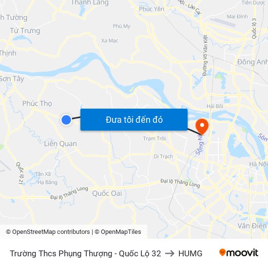 Trường Thcs Phụng Thượng - Quốc Lộ 32 to HUMG map