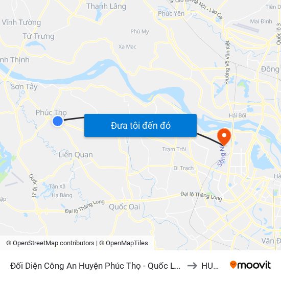 Đối Diện Công An Huyện Phúc Thọ - Quốc Lộ 32 to HUMG map