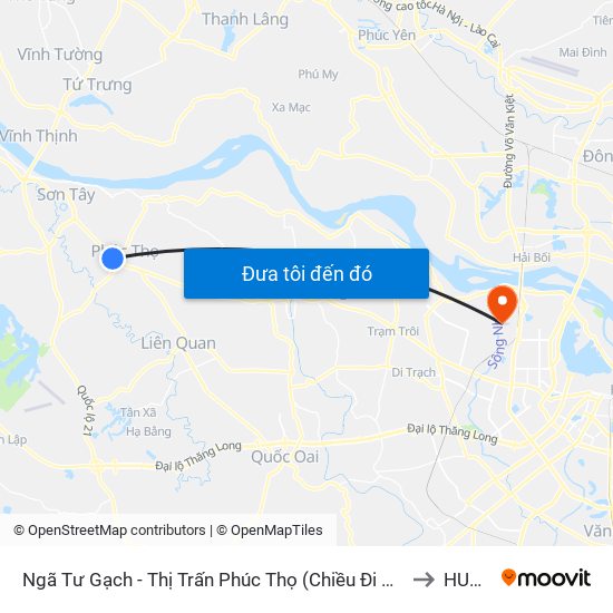 Ngã Tư Gạch - Thị Trấn Phúc Thọ (Chiều Đi Sơn Tây) to HUMG map