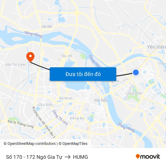 Số 170 - 172 Ngô Gia Tự to HUMG map