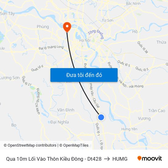 Qua 10m Lối Vào Thôn Kiều Đông - Dt428 to HUMG map