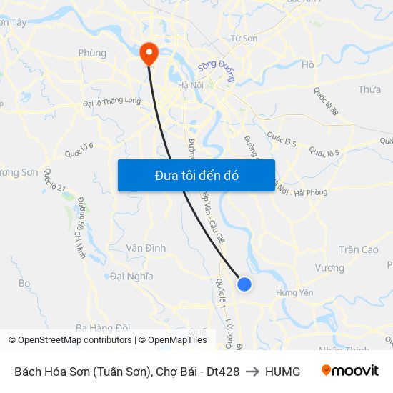 Bách Hóa Sơn (Tuấn Sơn), Chợ Bái - Dt428 to HUMG map