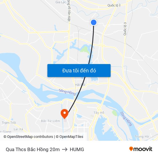 Qua Thcs Bắc Hồng 20m to HUMG map
