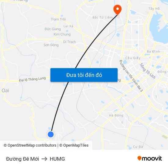 Đường Đê Mới to HUMG map