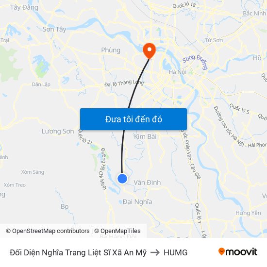 Đối Diện Nghĩa Trang Liệt Sĩ Xã An Mỹ to HUMG map