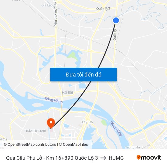 Qua Cầu Phủ Lỗ - Km 16+890 Quốc Lộ 3 to HUMG map