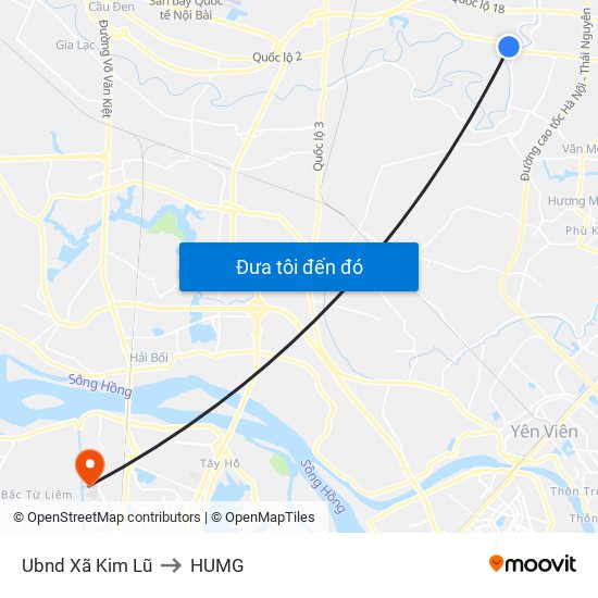 Ubnd Xã Kim Lũ to HUMG map