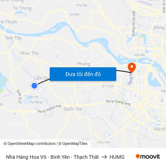 Nhà Hàng Hoa Võ - Bình Yên - Thạch Thất to HUMG map