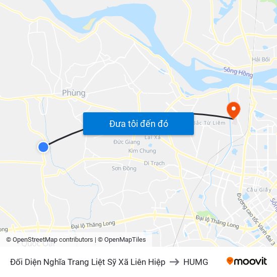 Đối Diện Nghĩa Trang Liệt Sỹ Xã Liên Hiệp to HUMG map