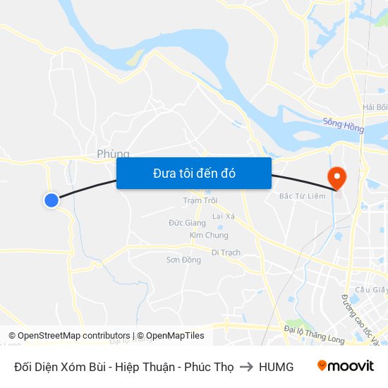 Đối Diện Xóm Bùi - Hiệp Thuận - Phúc Thọ to HUMG map