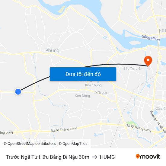 Trước Ngã Tư Hữu Bằng Di Nậu 30m to HUMG map