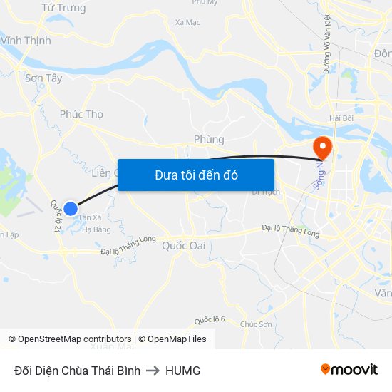 Đối Diện Chùa Thái Bình to HUMG map