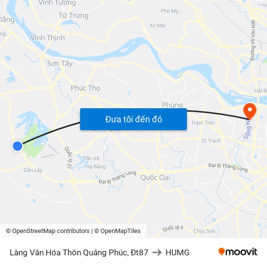 Làng Văn Hóa Thôn Quảng Phúc, Đt87 to HUMG map