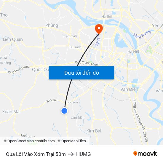 Qua Lối Vào Xóm Trại 50m to HUMG map