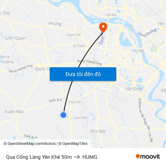 Qua Cổng Làng Yên Khê 50m to HUMG map