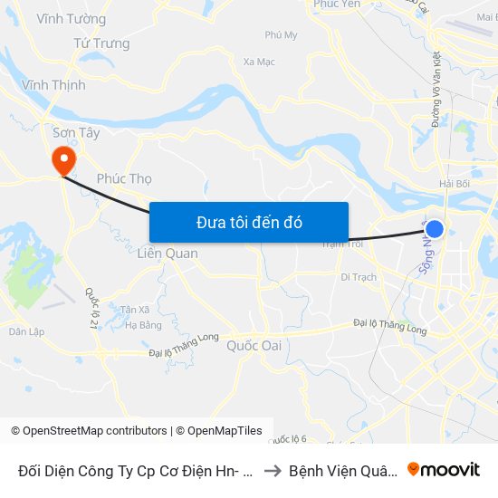 Đối Diện Công Ty Cp Cơ Điện Hn- Đường Đức Thắng to Bệnh Viện Quân đội 105 map