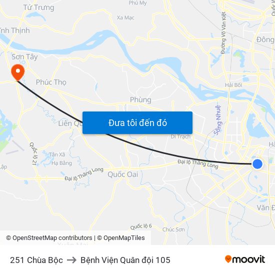 251 Chùa Bộc to Bệnh Viện Quân đội 105 map