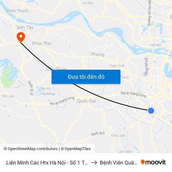 Liên Minh Các Htx Hà Nội - Số 1 Trần Phú (Hà Đông) to Bệnh Viện Quân đội 105 map