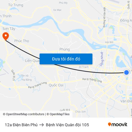 12a Điện Biên Phủ to Bệnh Viện Quân đội 105 map