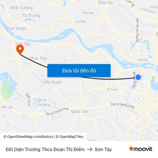 Đối Diện Trường Thcs Đoàn Thị Điểm to Sơn Tây map