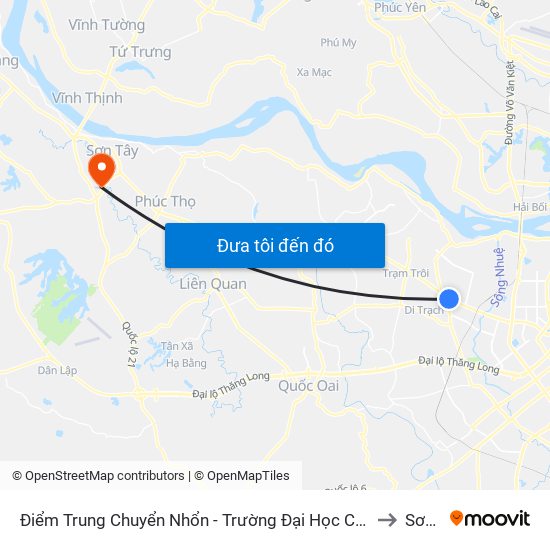 Điểm Trung Chuyển Nhổn - Trường Đại Học Công Nghiệp Hà Nội - Đường 32 to Sơn Tây map