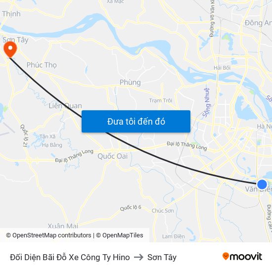 Đối Diện Bãi Đỗ Xe Công Ty Hino to Sơn Tây map